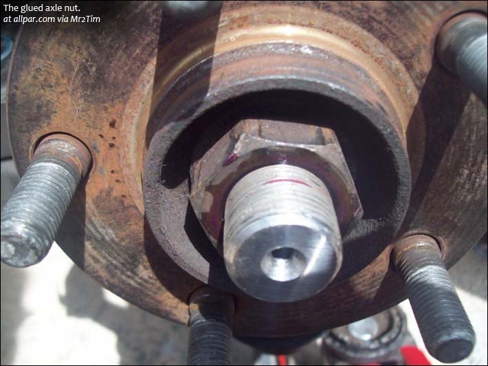 glued axle nut